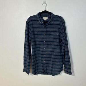 Obey Propaganda Blue Striped Button Down Shirt Men’s Size Large Cotton
